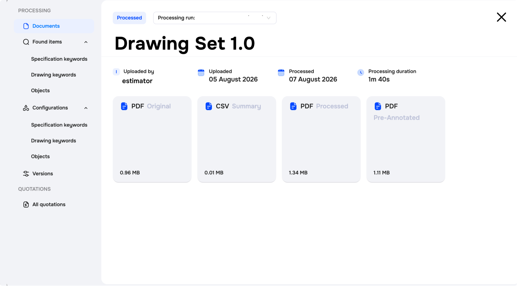 Archiscan, step 02: Upload the drawing set