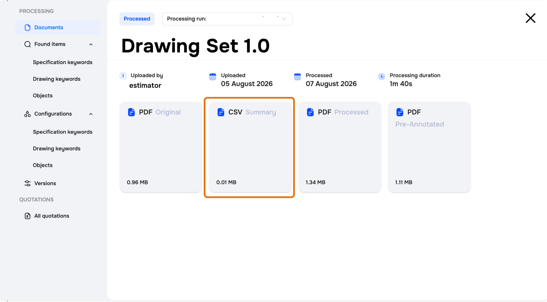 Archiscan, step 05: Export an ERP-ready takeoff